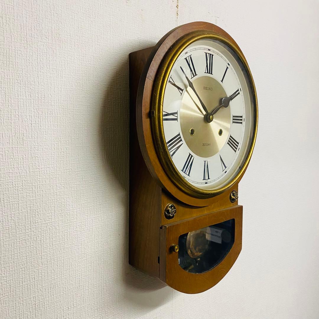 SEIKO 昭和レトロ　ゼンマイ時計　丸尾長型　30日巻　アンティーク