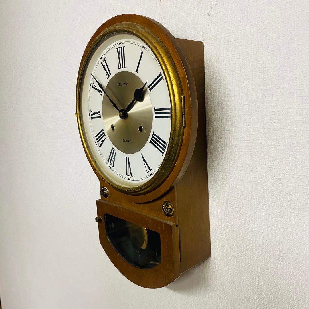 SEIKO 昭和レトロ　ゼンマイ時計　丸尾長型　30日巻　アンティーク
