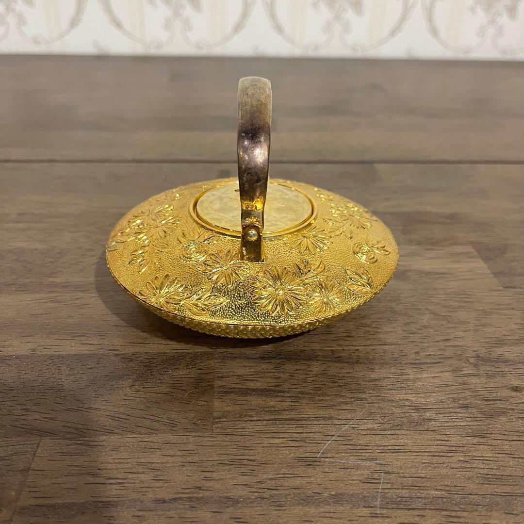 アンティーク】酒器セット 金杯 金メッキ 24Kgp 盃 急須 縁起物 古道具