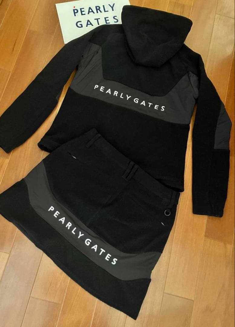 パーリーゲイツ　フーディ　スカート　セットアップ　黒　撥水防風　サイズ2