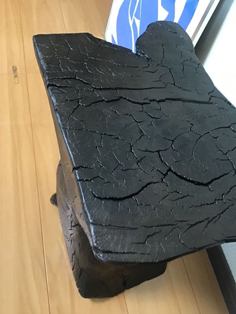 鳥海山神代欅の木製スツール 埋もれ木 自然形状 超稀少