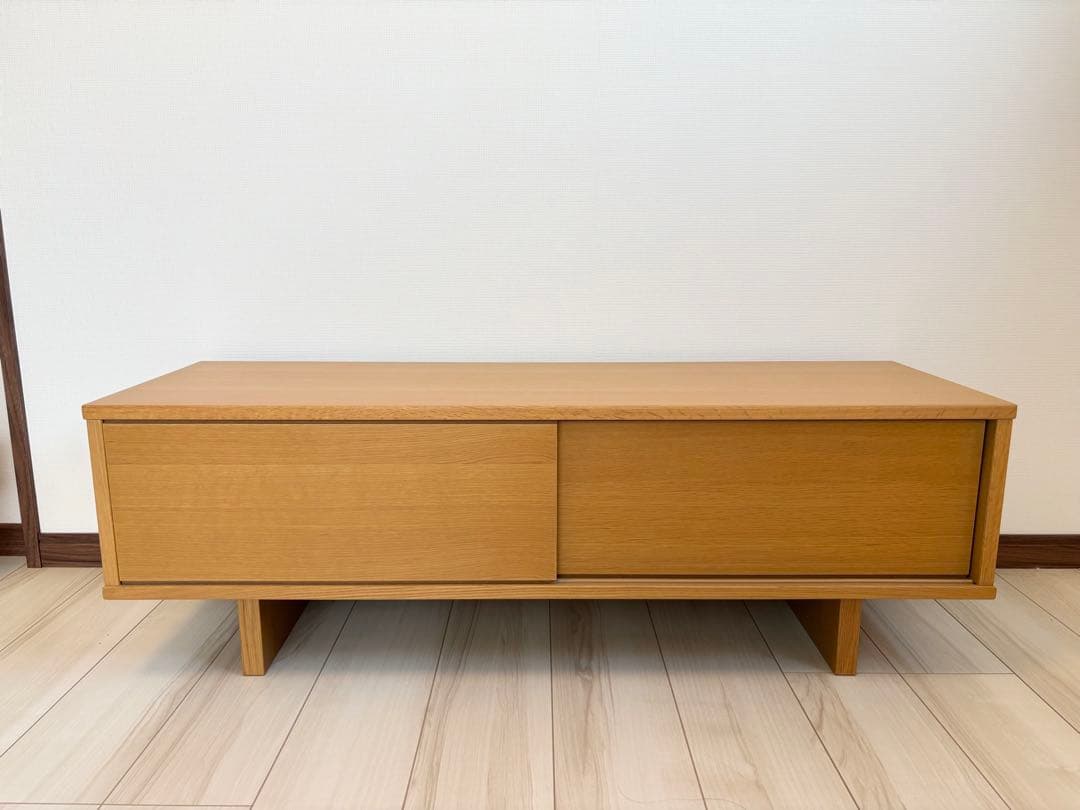 美品 MUJI 無印良品 AVボード テレビ台 オーク材 天然木 幅110cm