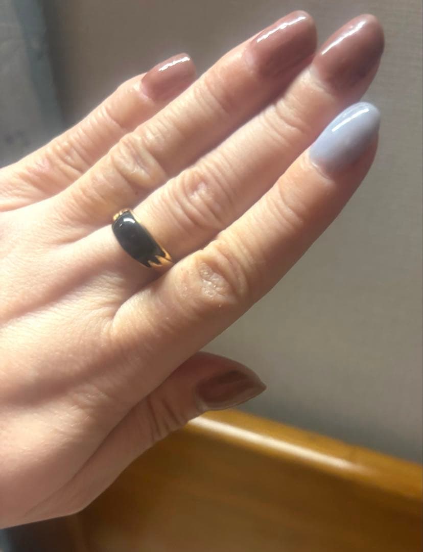 14kゴールド　オニキス　シグネットリング約9号〜10号5g