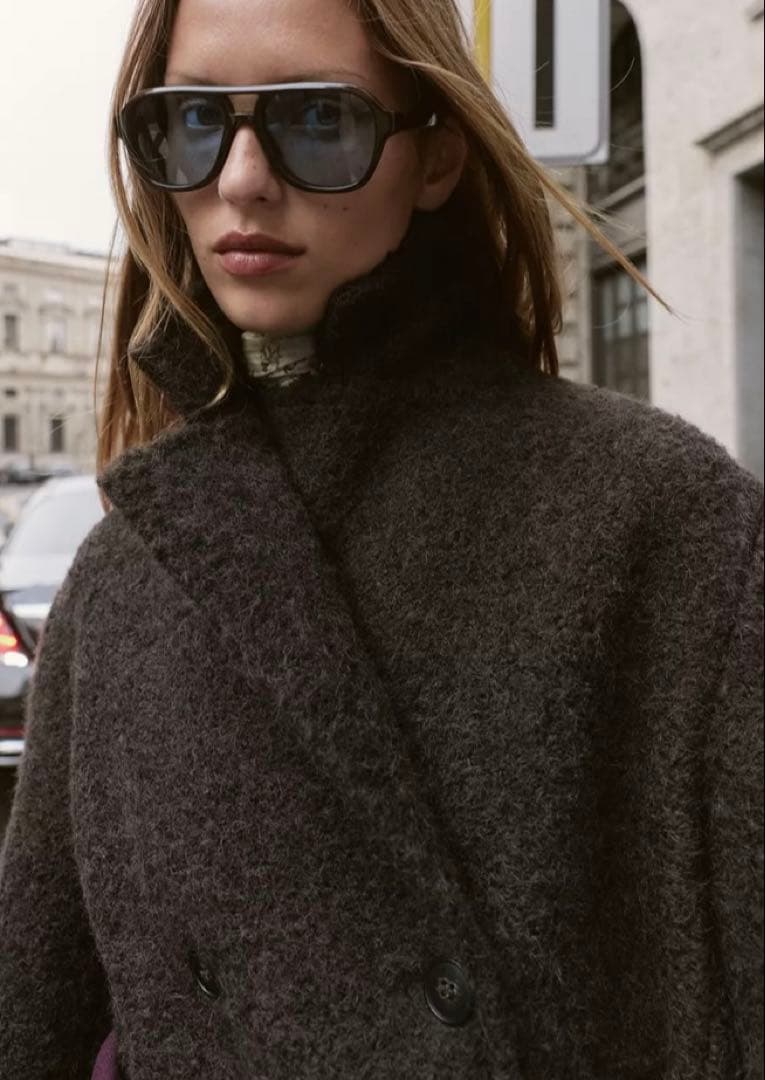 ZARA ブークレダブルブレストミディ丈コート 新品M - メルカリ