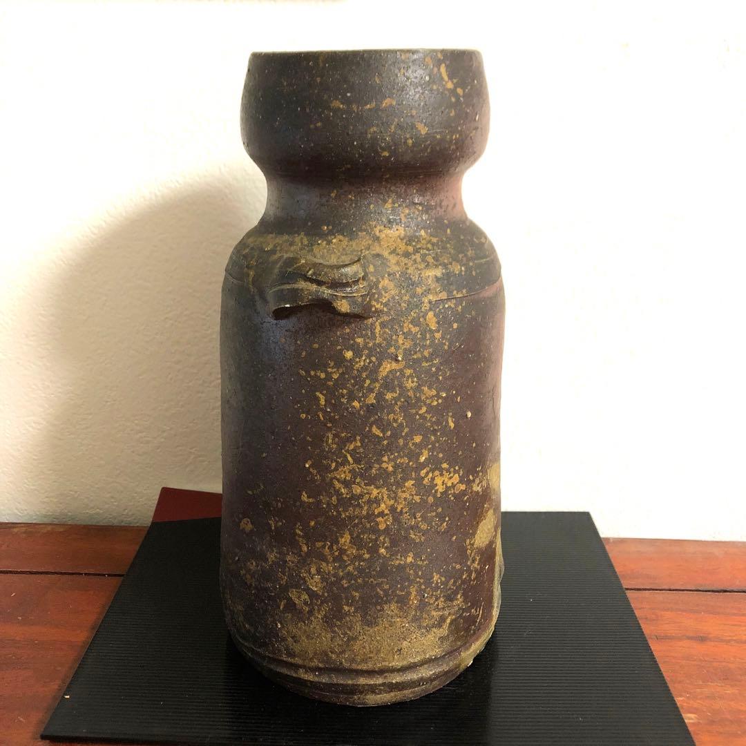 備前焼　小西陶蔵　花入　窯変　共箱　共布　栞