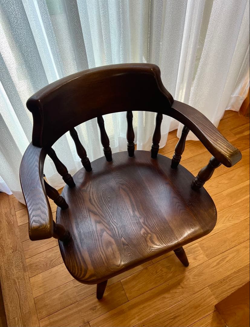 飛騨産業】回転式　高級木製アームチェア