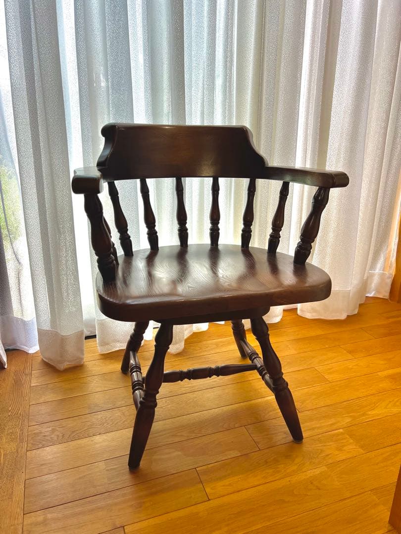 飛騨産業】回転式　高級木製アームチェア