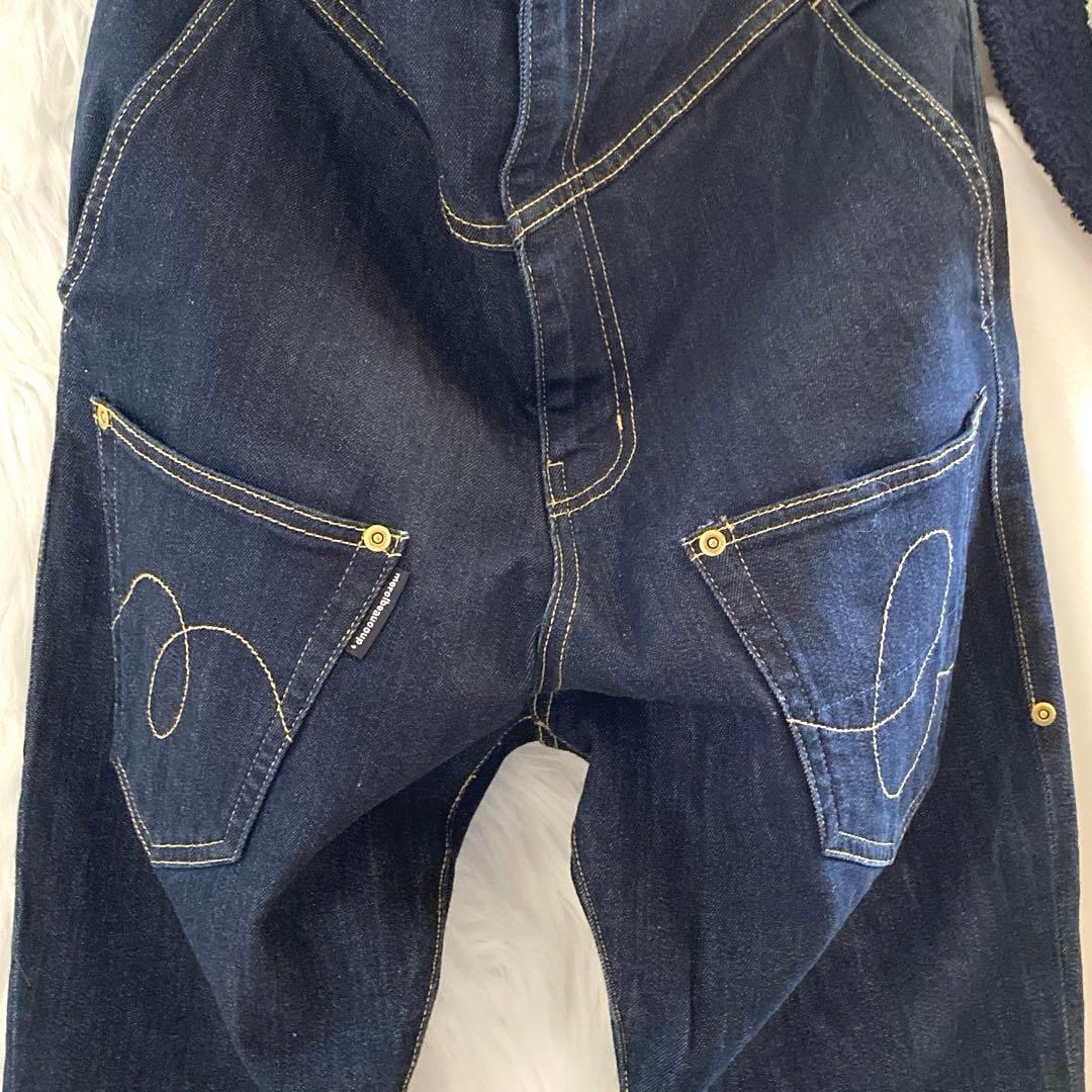 メルシーボークーmercibeaucoup うしろまえデニムパンツ 大きいサイズ