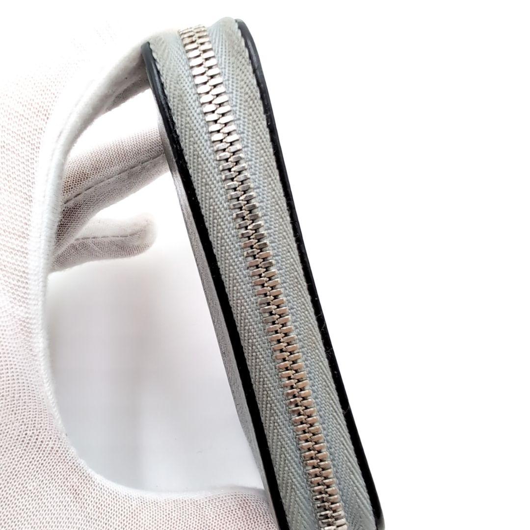 Valextra　カードケース　ジップウォレット　ミニ財布　グレー　本革