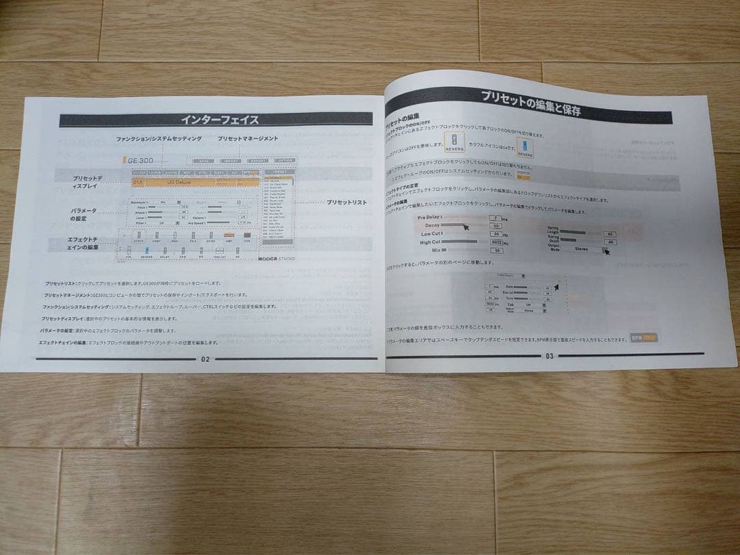 MOOER GE300 マルチエフェクター フットスイッチカバー、DL説明書付