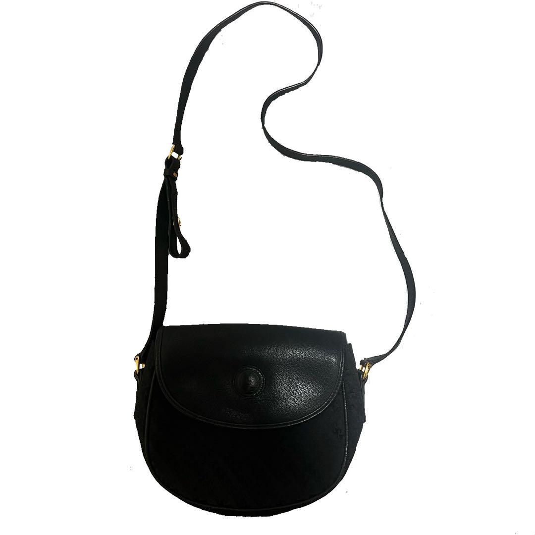 gucci ショルダーバッグ　ワンショルダー　オールドグッチ　ブラック　レザー