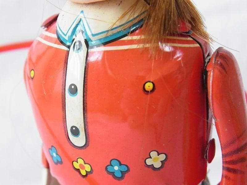 美品】フラフープガール 1950年代 箱付き ゼンマイ ブリキ (検)ソフビ