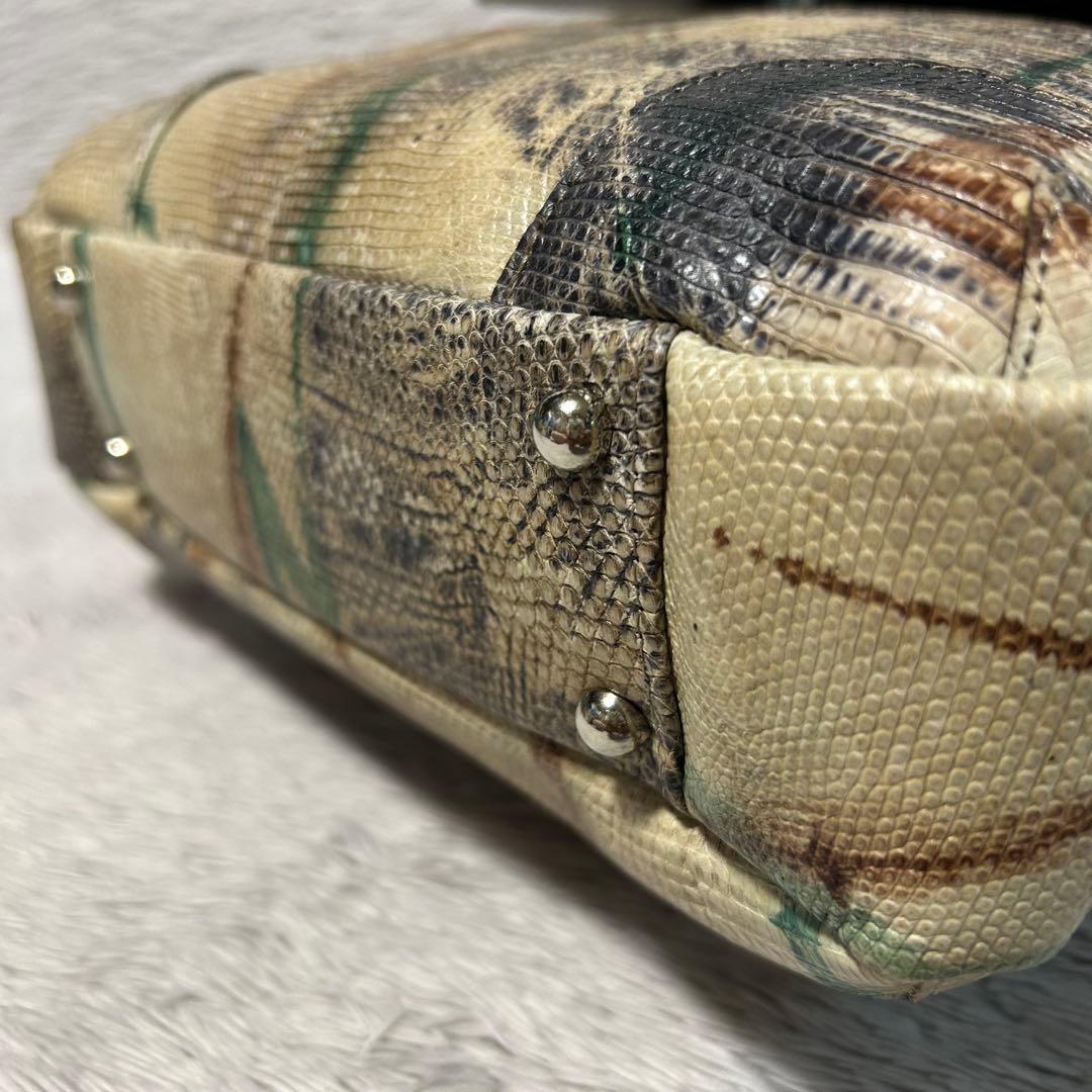 JRA認定 エキゾチックレザー リザード ショルダーバッグ　ハンドバッグ