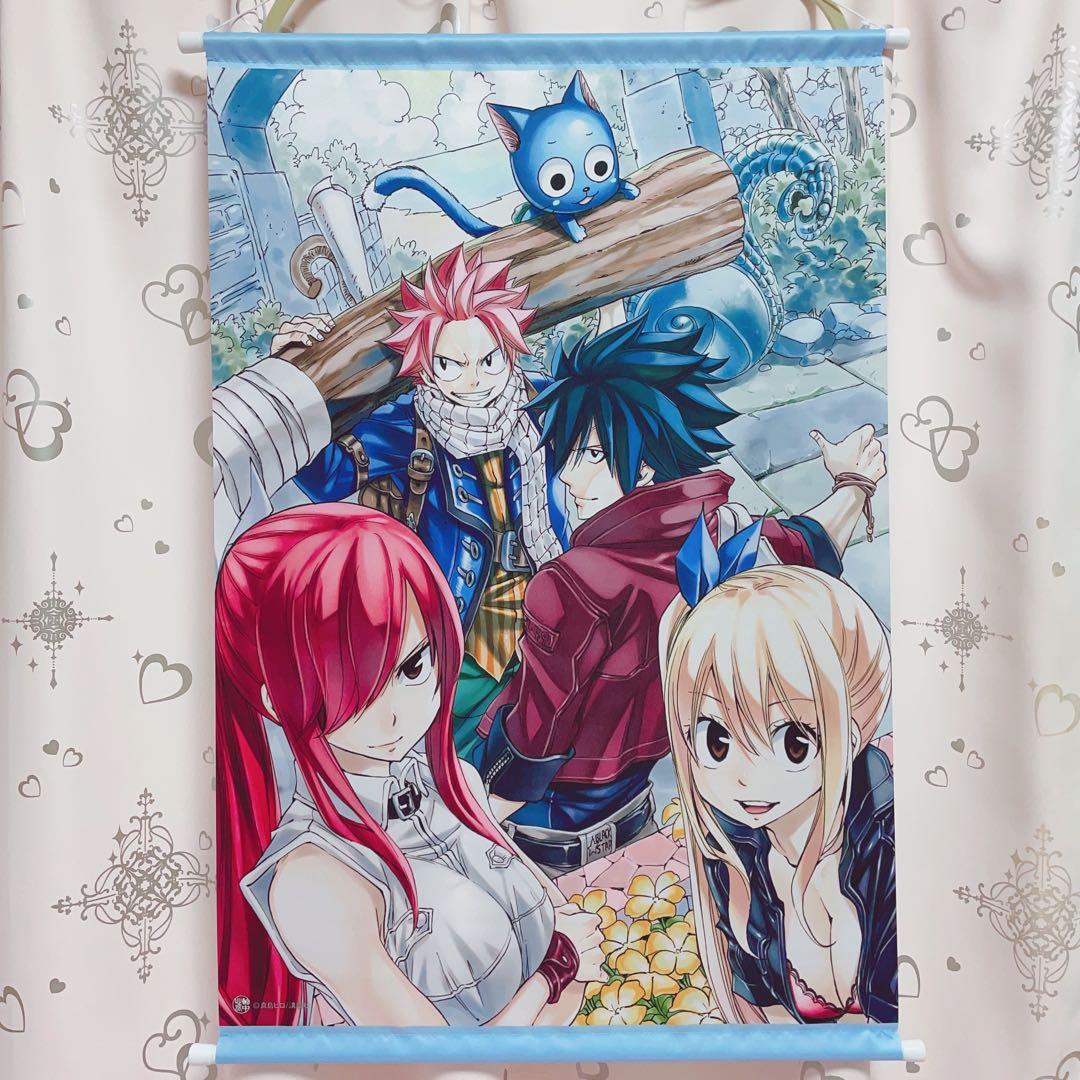 フェアリーテイル 版画展 タペストリー ナツ ハッピー ルーシィ エルザ