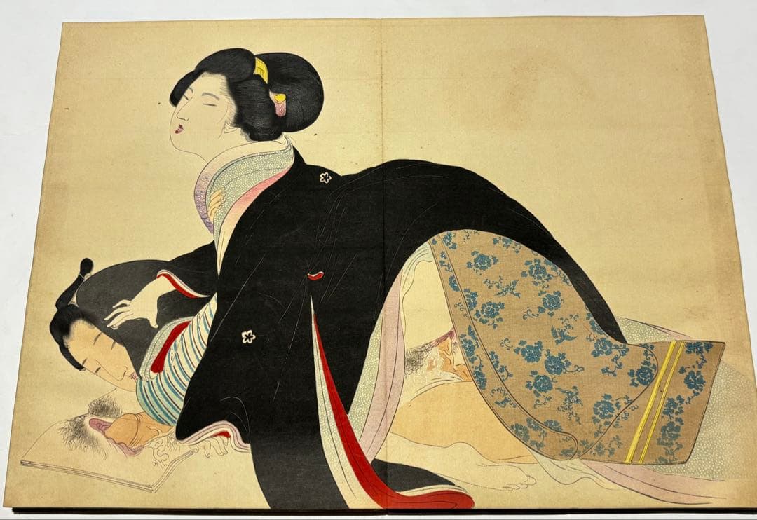 明治期 彩色木版画春画帖」12図1帖|艶本 浮世絵 木版