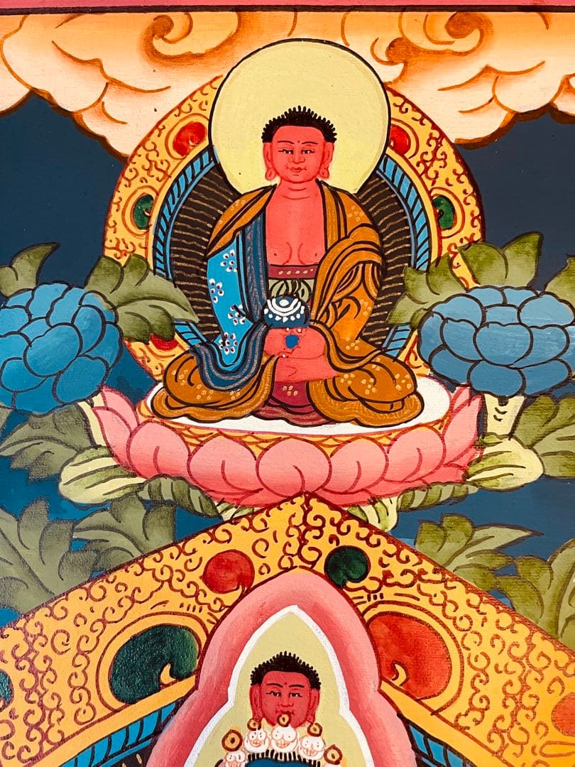 新品手描き 肉筆画 ロケショワー 十一面観音 タンカ 曼荼羅 チベット密教 仏画