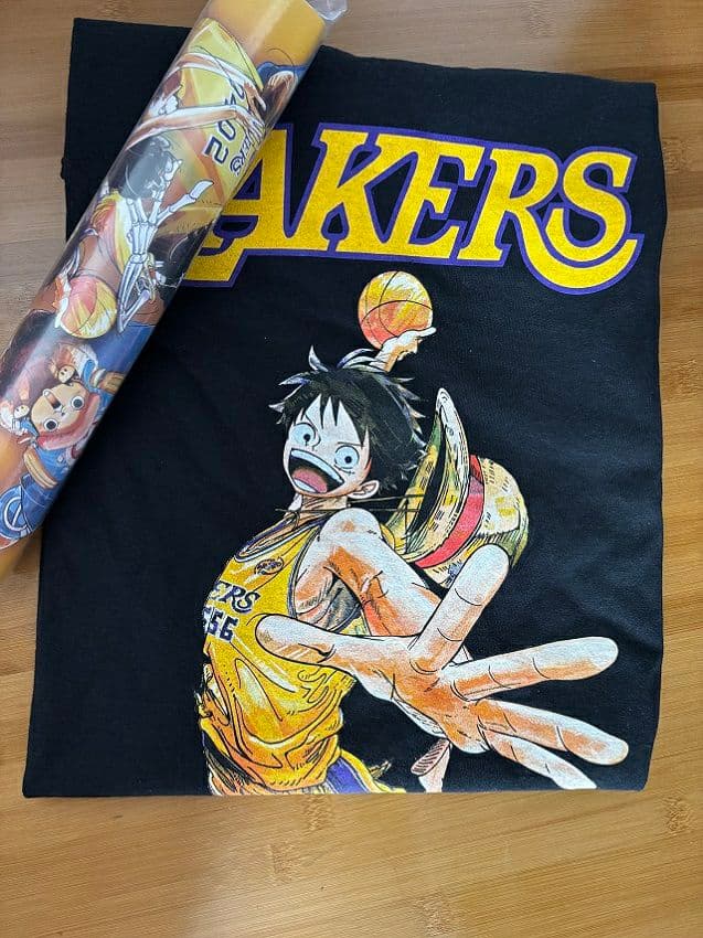ONE PIECE × LAKERS コラボTシャツ & ポスター レイカーズ ワンピース 限定 コラボ Tシャツ XL ＋ポスター 【非売品