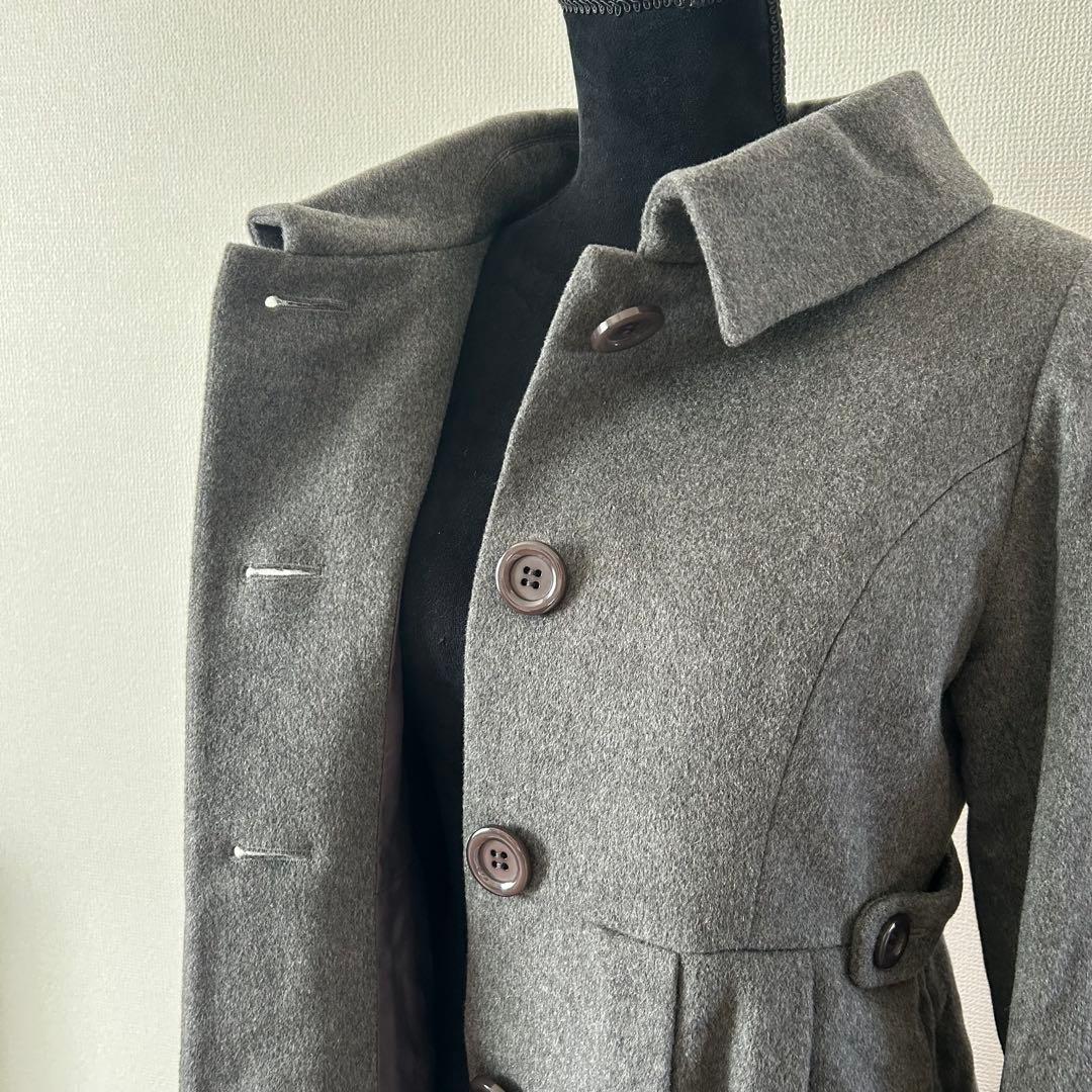 Mignon Rêve ピュアカシミヤ100% コート グレー Aライン 11号