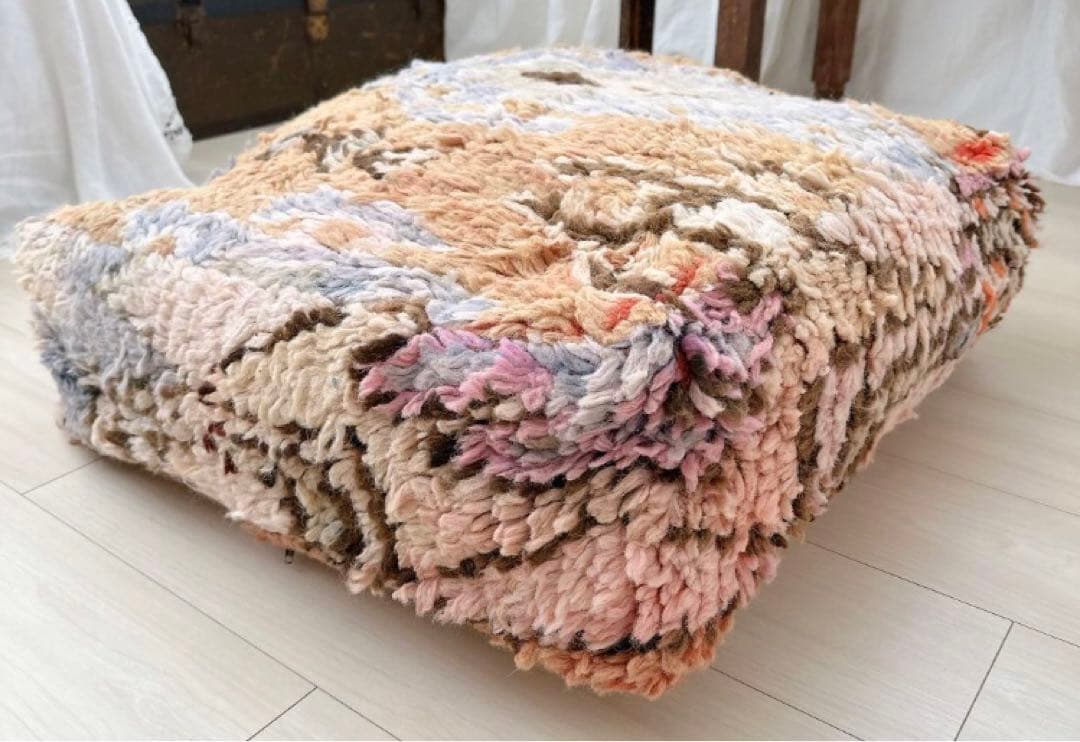 モロッコプフ　プフ　オットマン　クッションカバー　モロッコラグ　ビンテージ