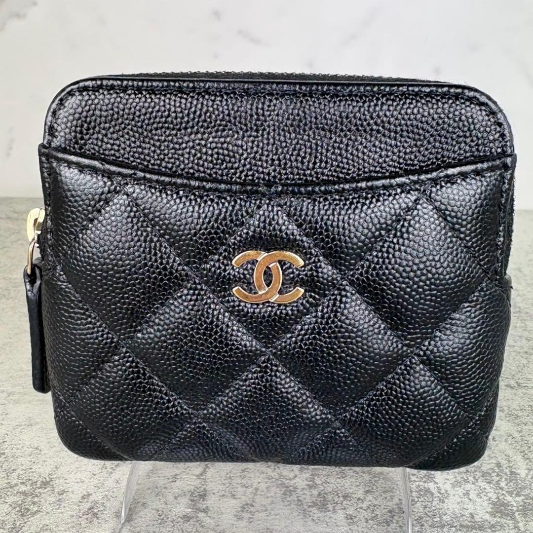 CHANEL キャビアスキン　マトラッセ　ケース　フラグメントケース