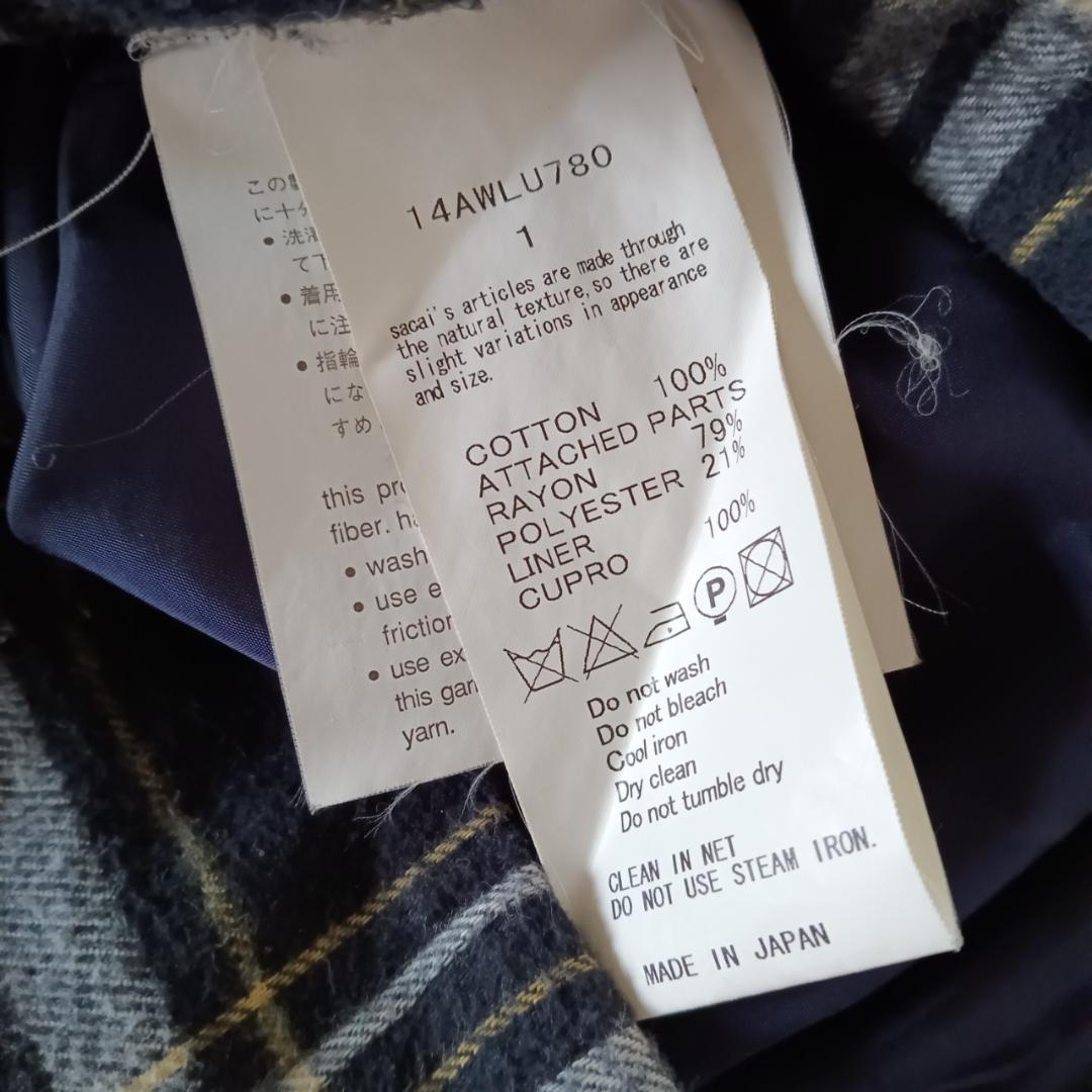 sacai luck サカイ プリーツ チェックスカート　日本製 X4184