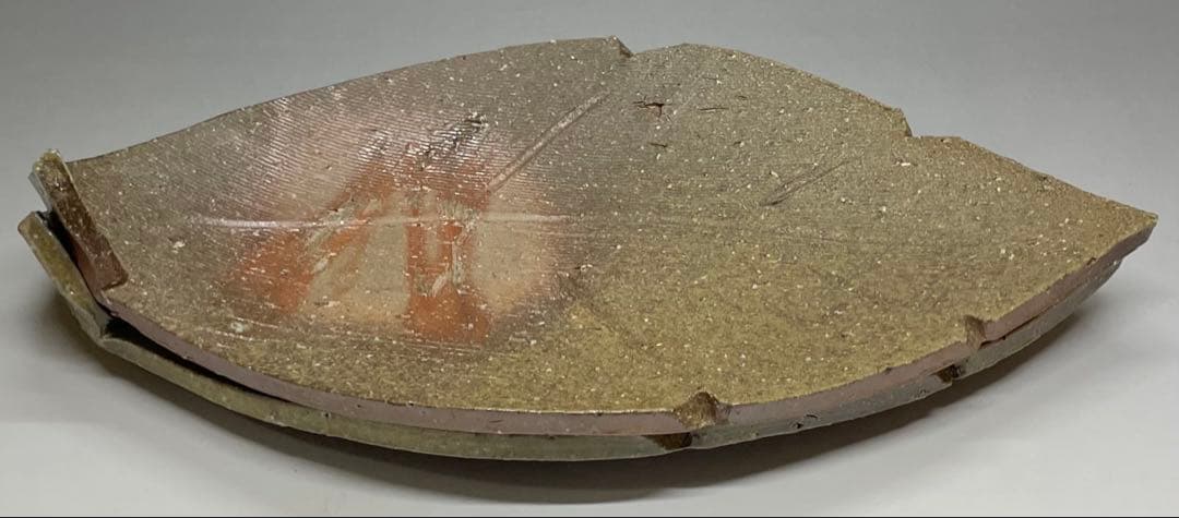 金重愫 備前葉皿 二人 山窯 共箱 栞 X380