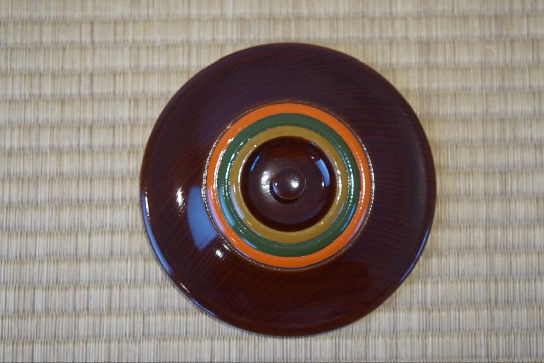溜塗内黒 独楽形 蓋物椀 2客/ 木製漆器 茶懐石