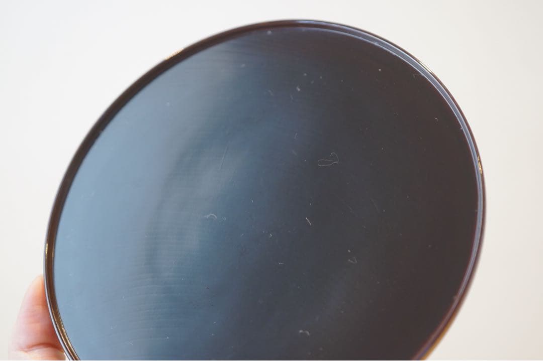 溜塗内黒 独楽形 蓋物椀 2客/ 木製漆器 茶懐石