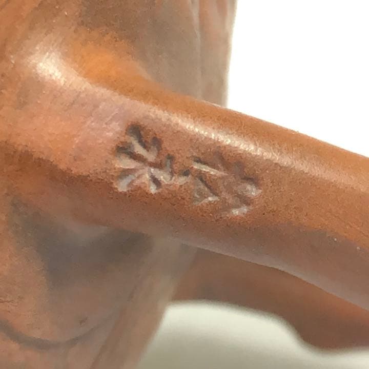 松永朱泥龍仙人文桃型水滴急須