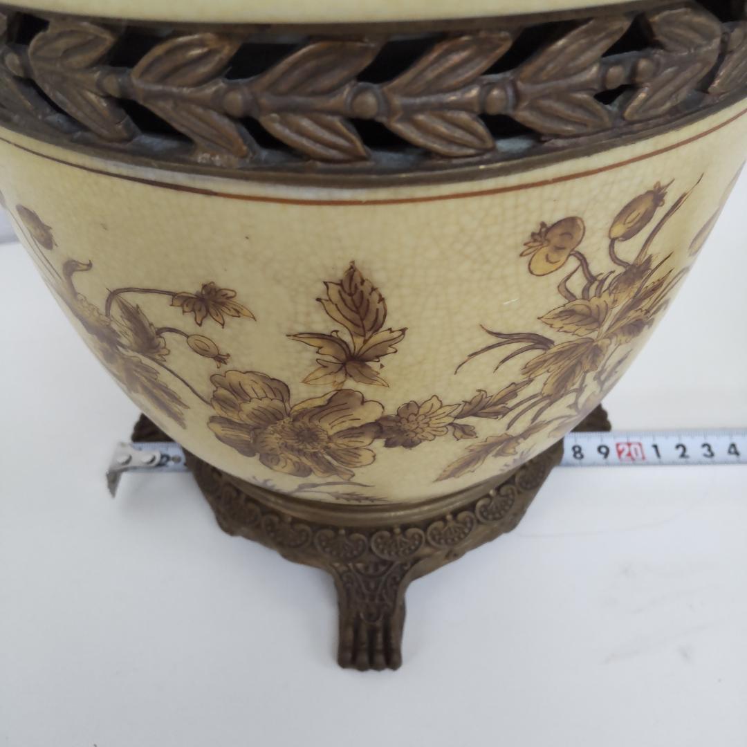 飾り壷　中国古玩　釉裏紅　インテリア　骨董風