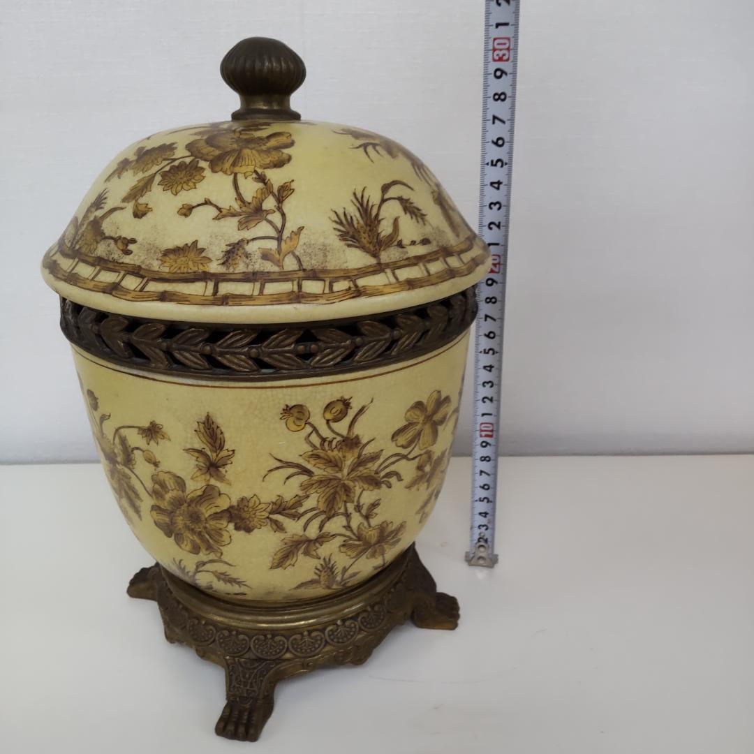 飾り壷　中国古玩　釉裏紅　インテリア　骨董風