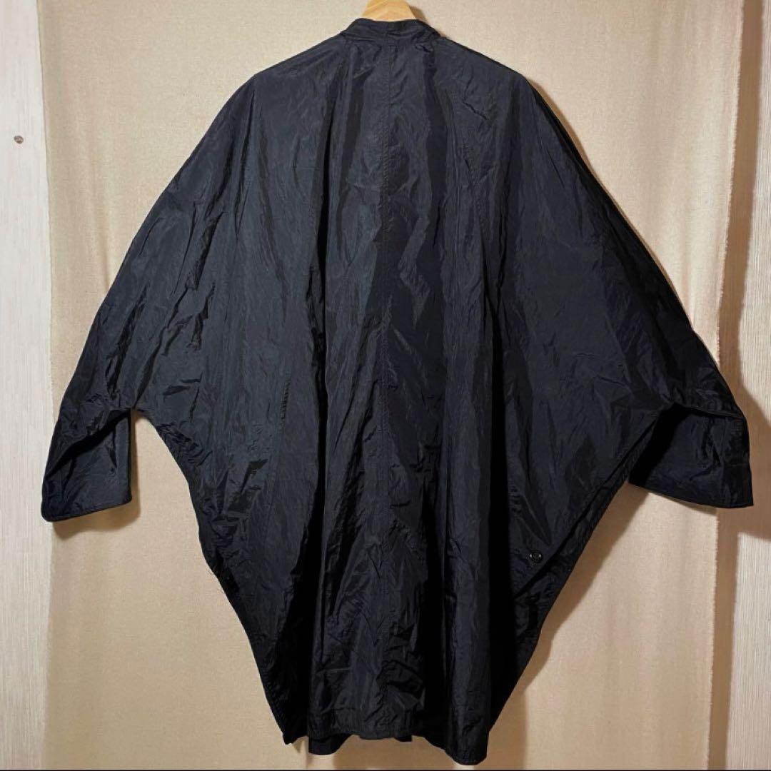 90's古着　個性派 デザインコート　ポンチョ　ブラック