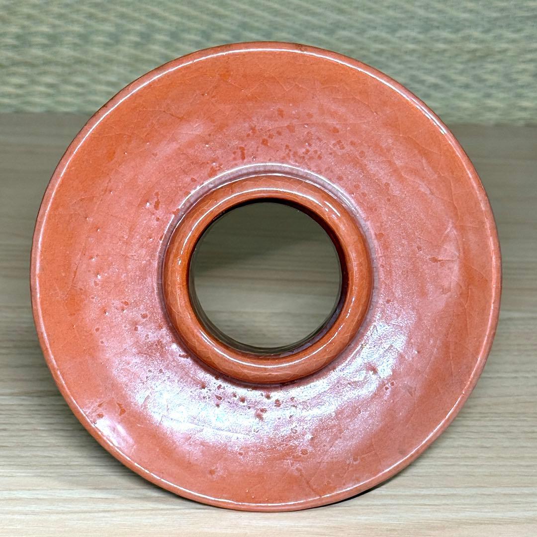 楽焼 川崎和楽 供茶 茶碗 盛物台付 赤楽 楽茶碗 茶道具 利休