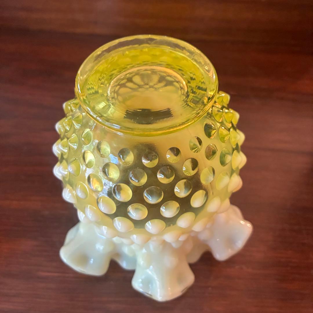 希少品！50´s〜オールドフェントン ヴァセリンFenton ウランガラス花瓶