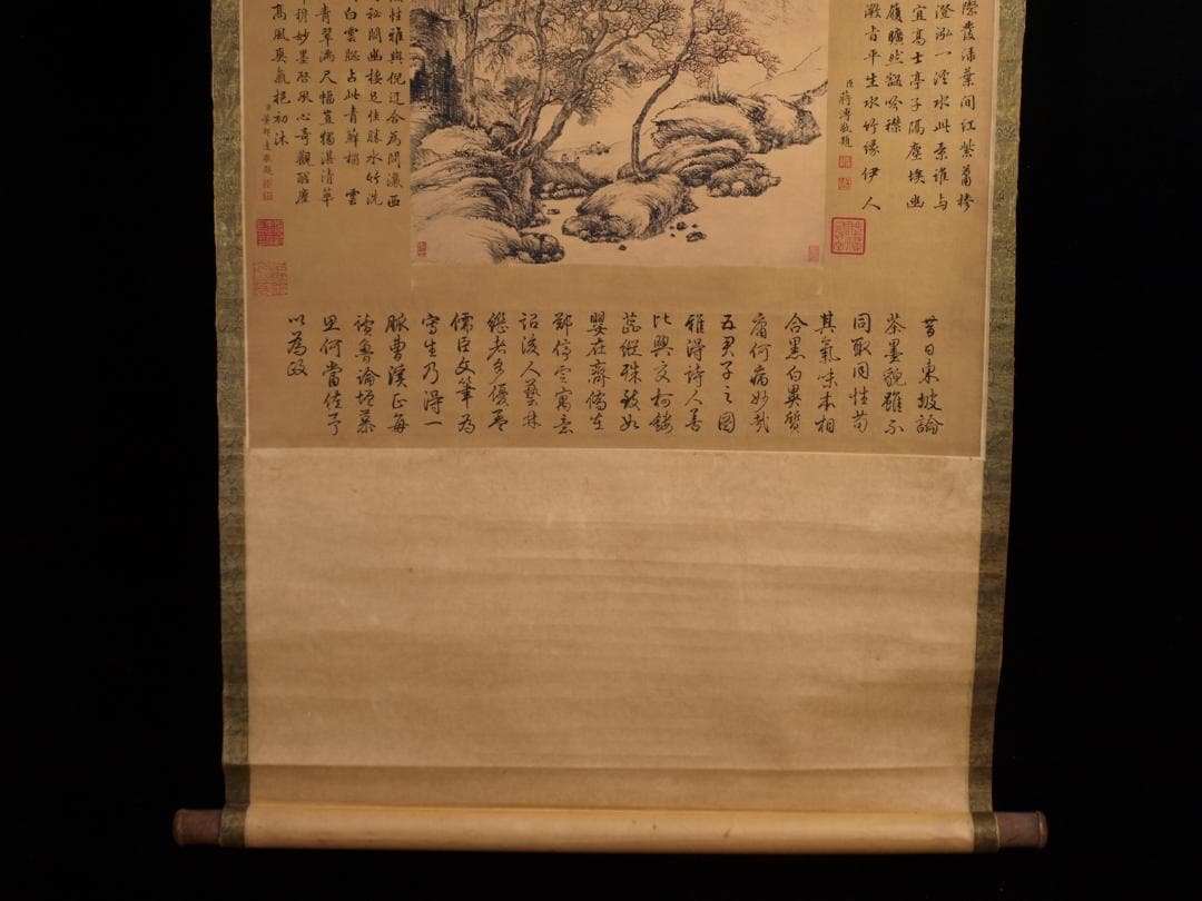 骨董市仕入れ品 中国清時代の肉筆掛軸 邹一桂作 激安骨董品 DE787A7-3