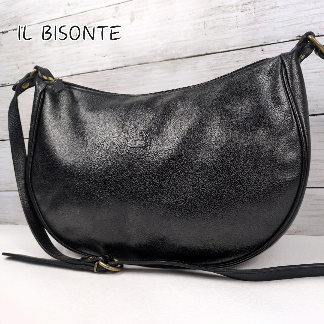イルビゾンテ ショルダーバッグ 大きい ブラック ハーフムーン 三日月