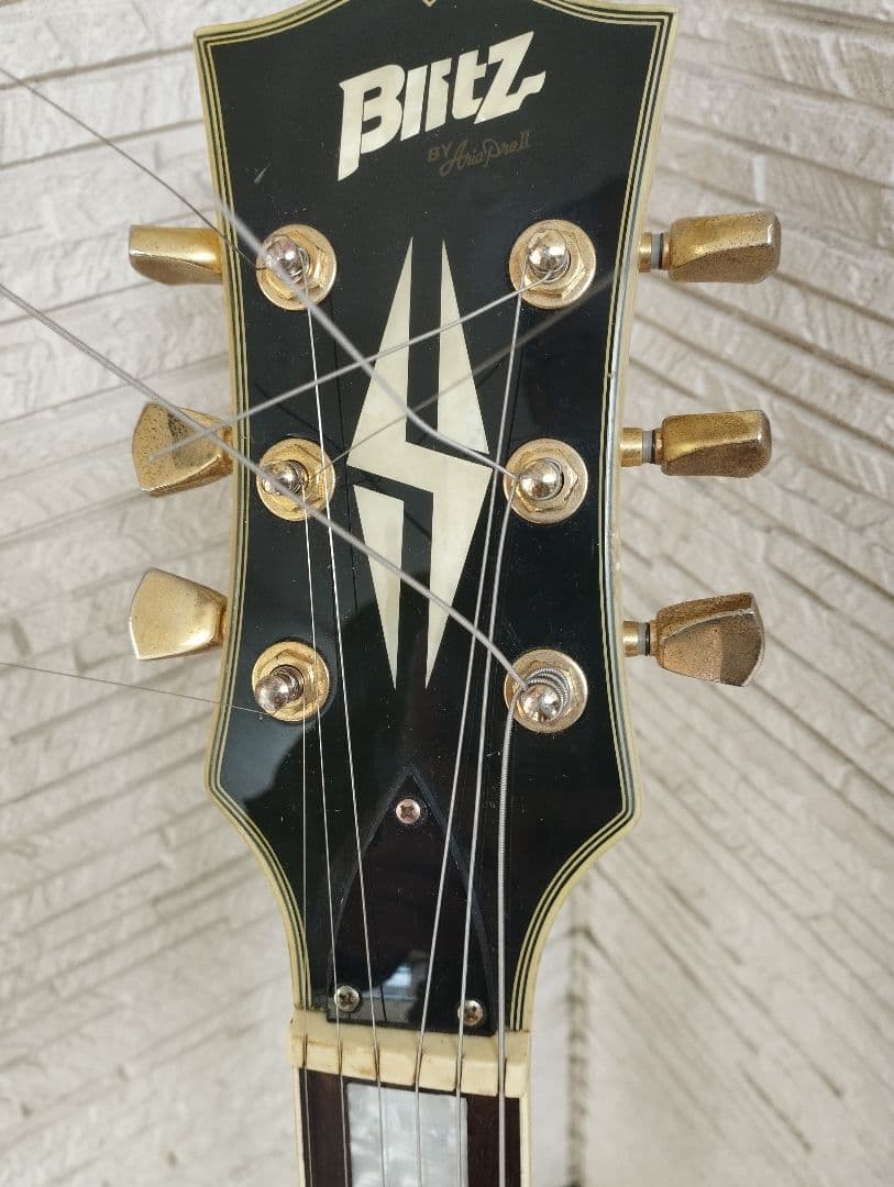 レフティ】Blitz ブリッツ レスポールカスタム クリームホワイト