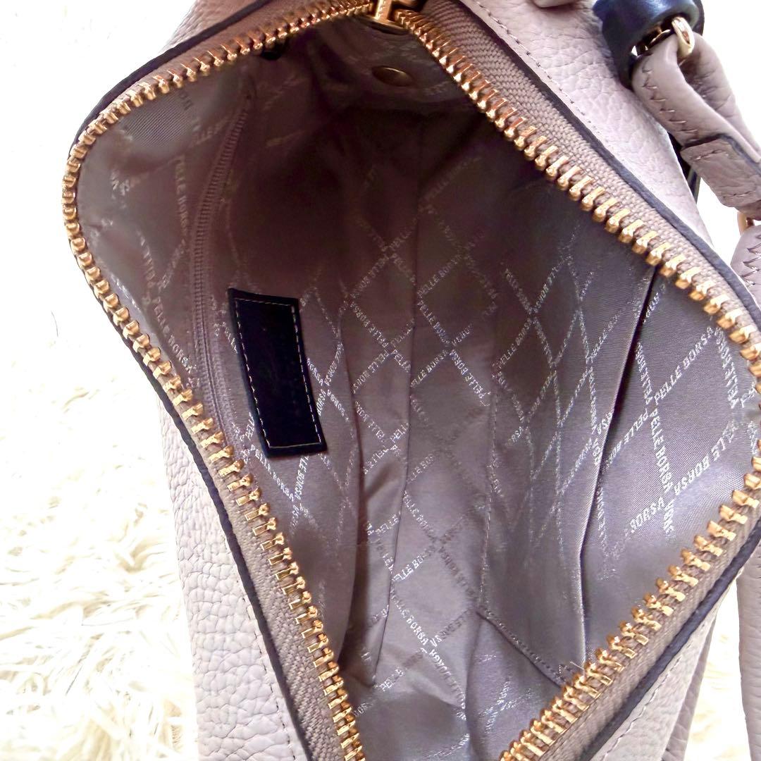極美品✨ ペレボルサ 2way ショルダーバッグ レネット グレージュ レザー