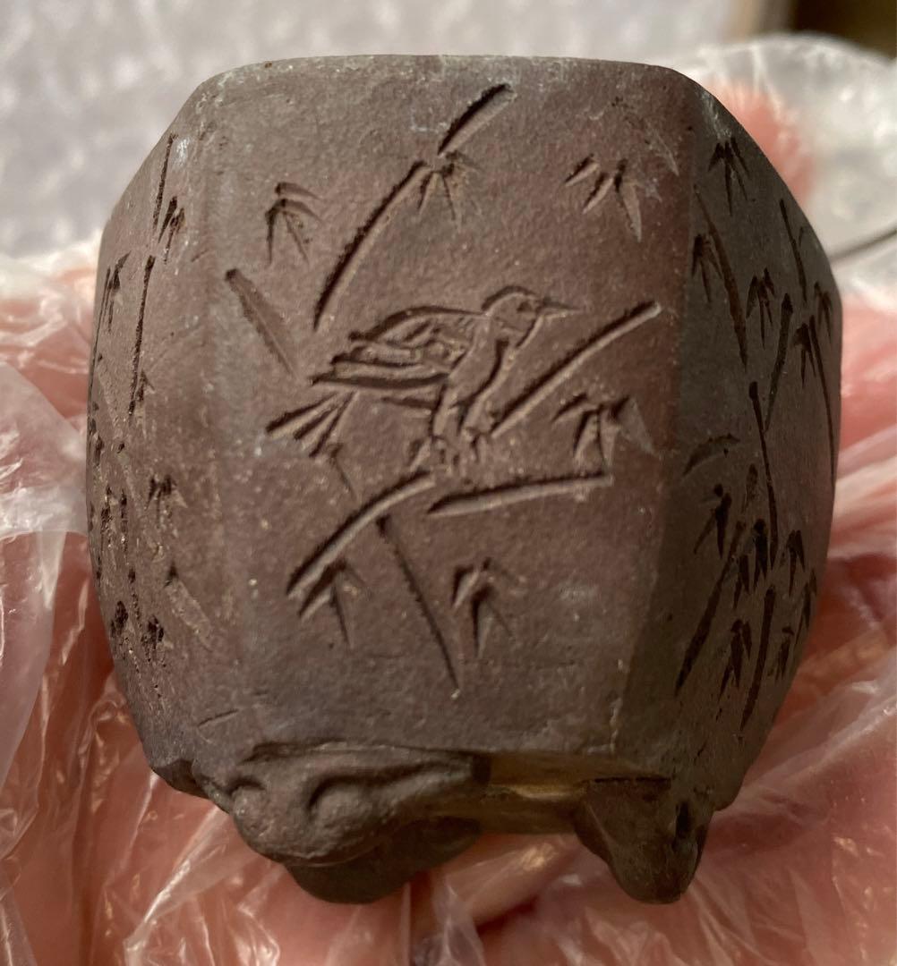 陶雀 雀 3個セット 盆栽鉢 小品 アンティーク レトロ (A9・10・11)