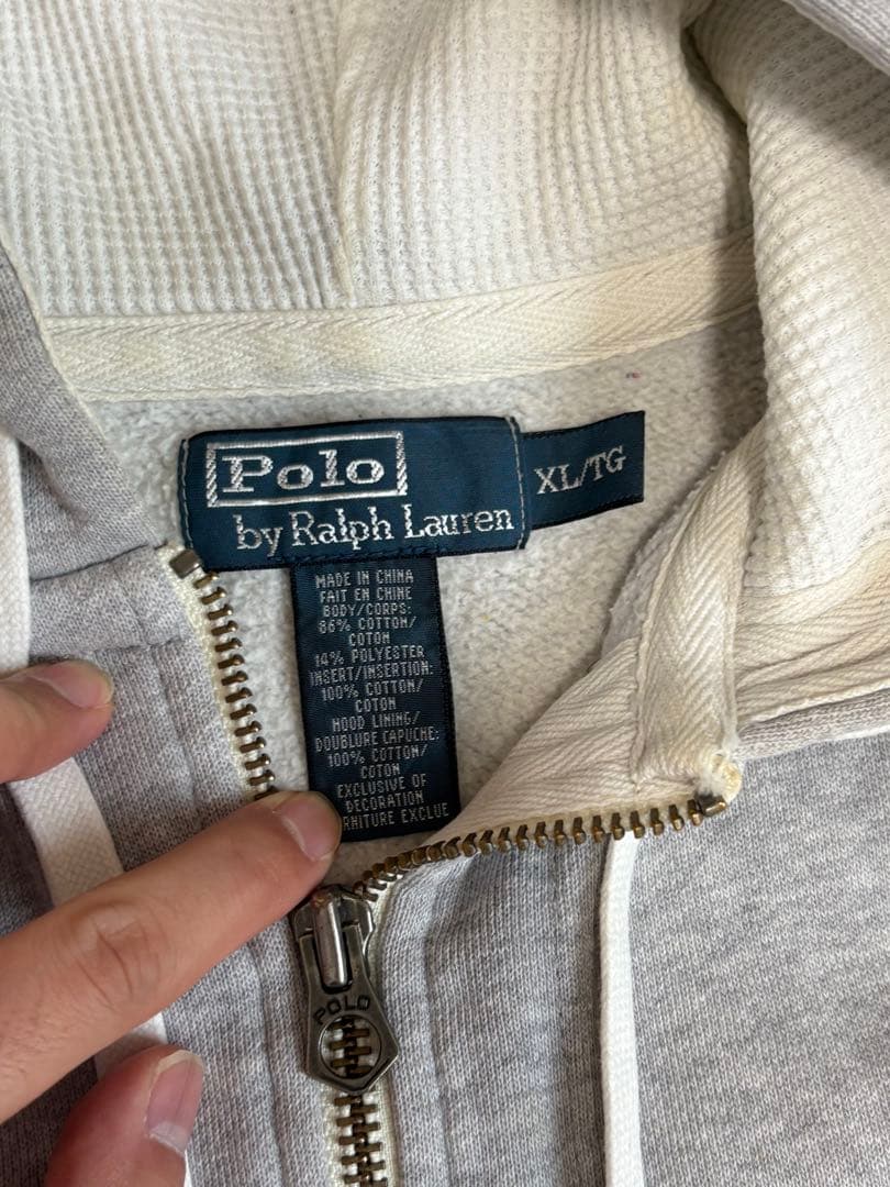 Polo by Ralph Lauren グレー フルジップパーカー XL