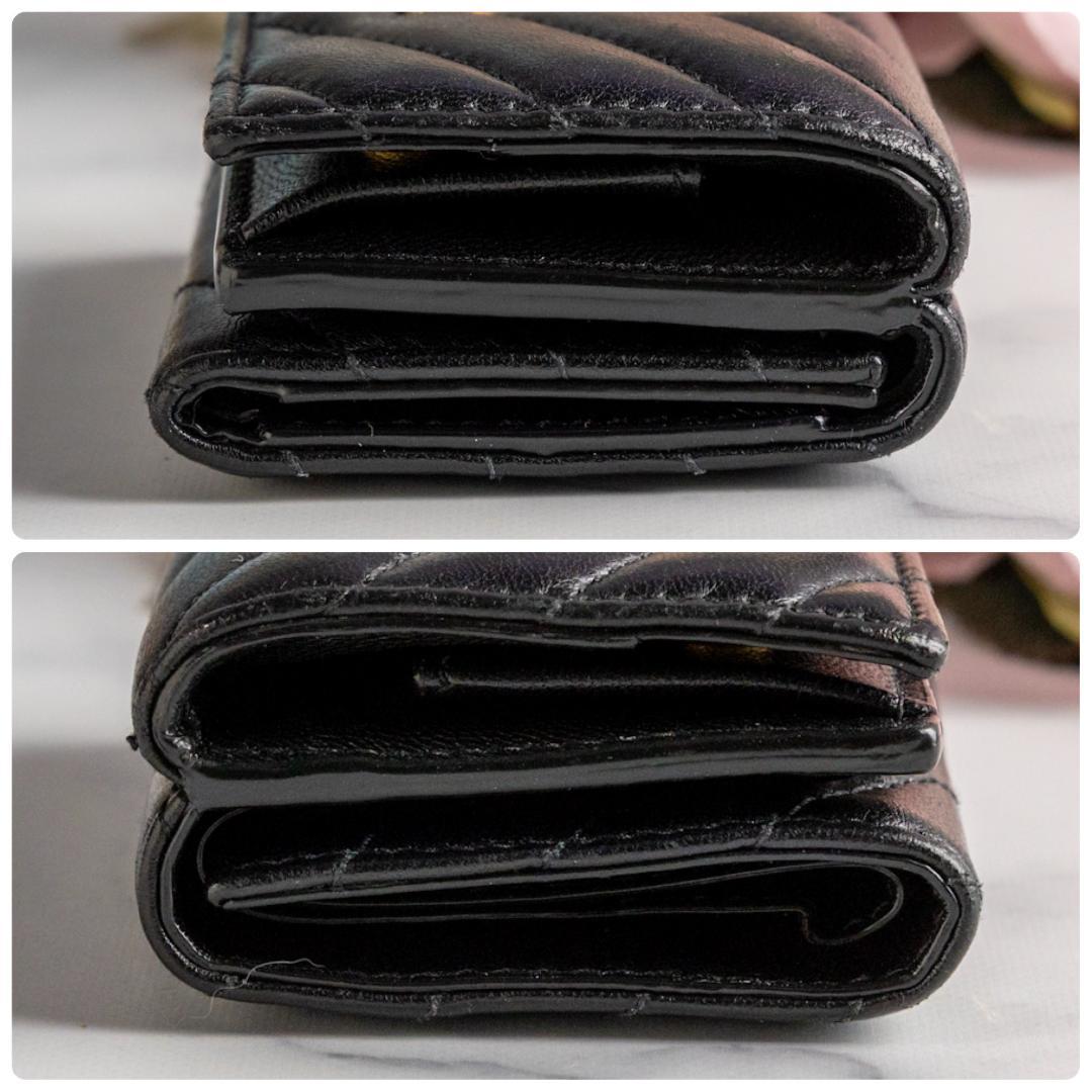 渡辺和敬様専用 【箱付き】 綺麗✨サンローラン ラムスキン三つ折り