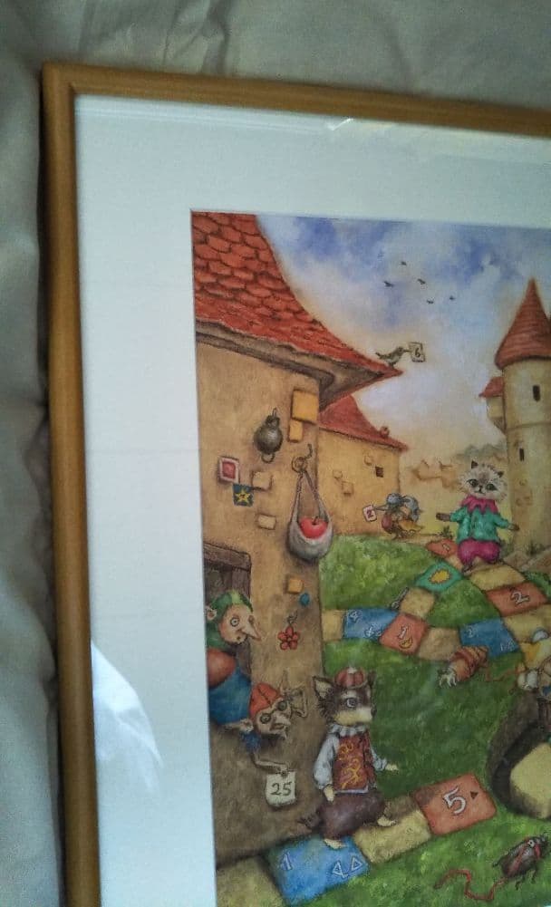 ✴️超特別価格【原画】『スゴロック居住区』犬　猫　動物画　パステル画　風景画