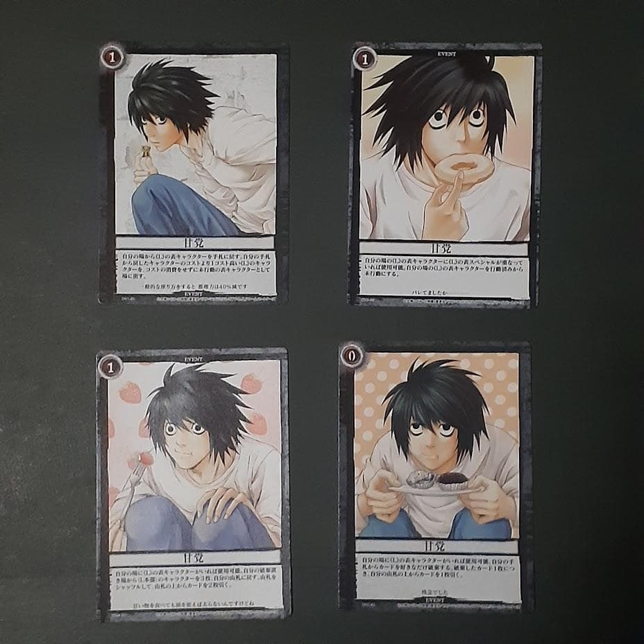 DEATHNOTE　デスノート L 甘党 4枚 セット　トレーディングカード DEATHNOTE デスノート L 甘党 4枚 セット トレーディングカード