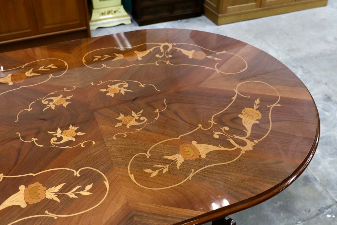 GMIK245◯イタリア製 クラシック ダイニングテーブル 食卓テーブル アン