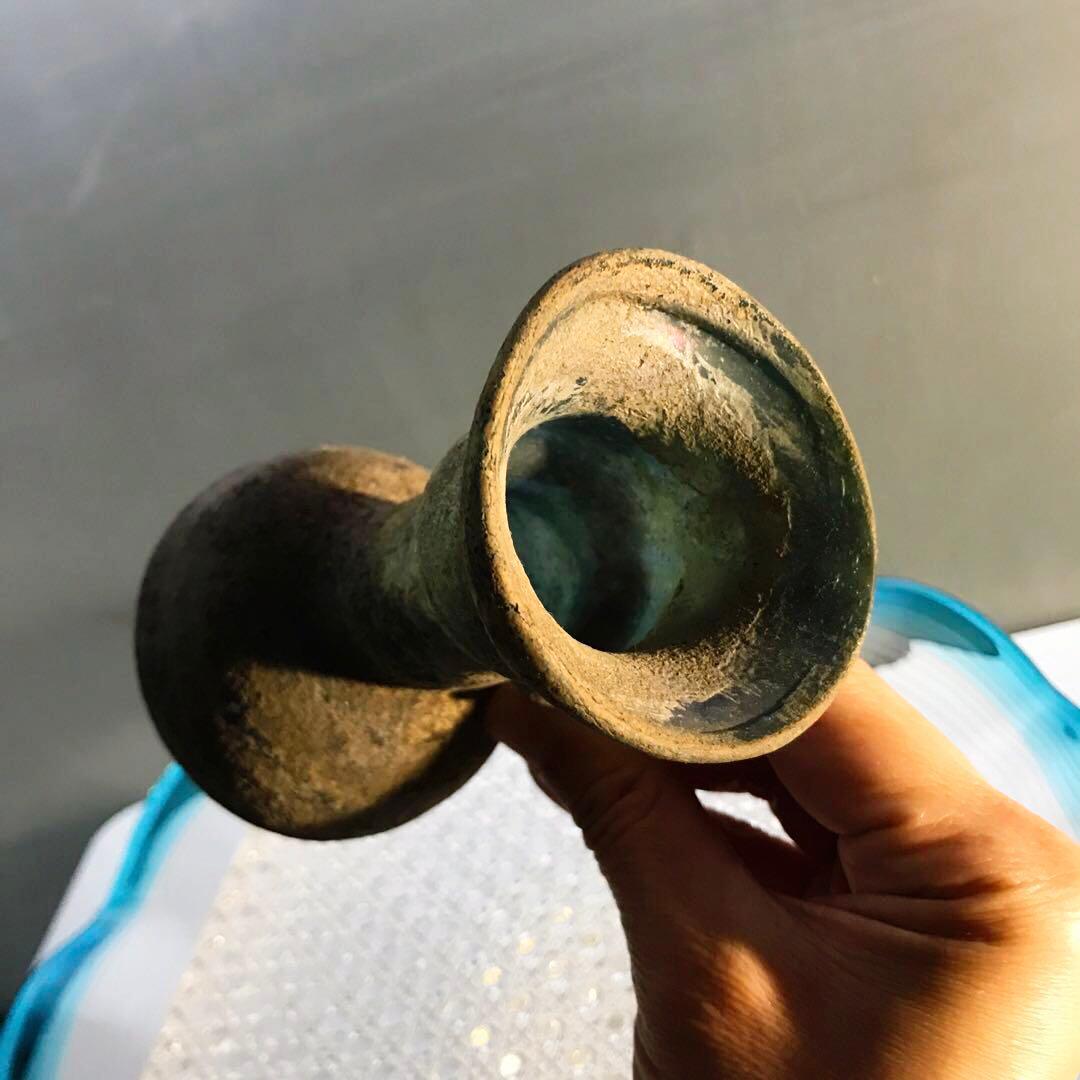 骨董 時代ガラス 発掘系ローマングラス（泪）涙壺 銀化瓶