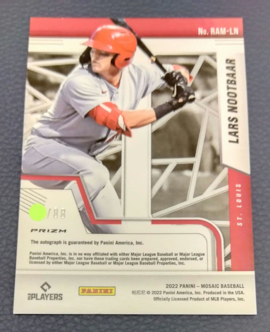 直筆サインカード / ラーズ・ヌートバー / WBC / 8