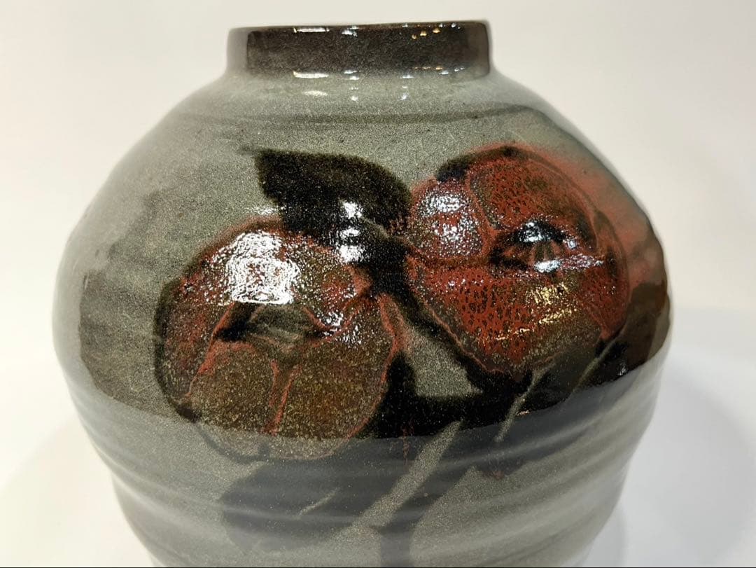 田村耕一 青磁釉 椿壺 人間国宝