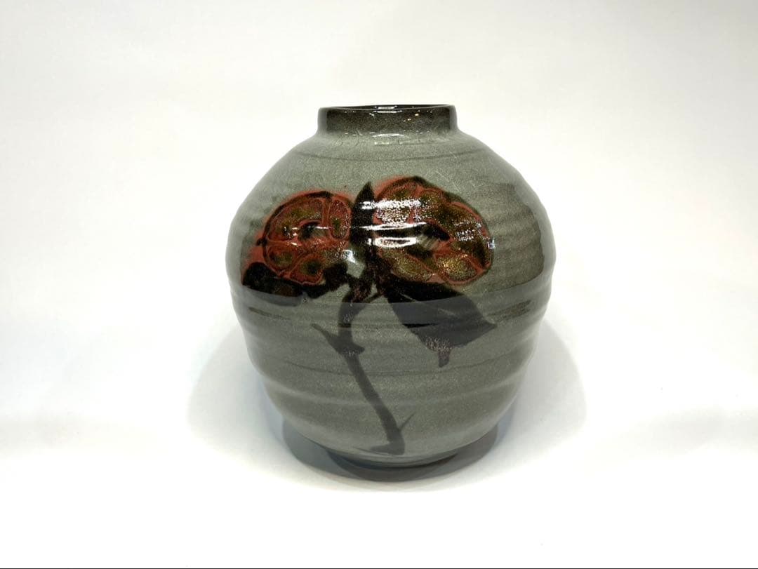 田村耕一 青磁釉 椿壺 人間国宝