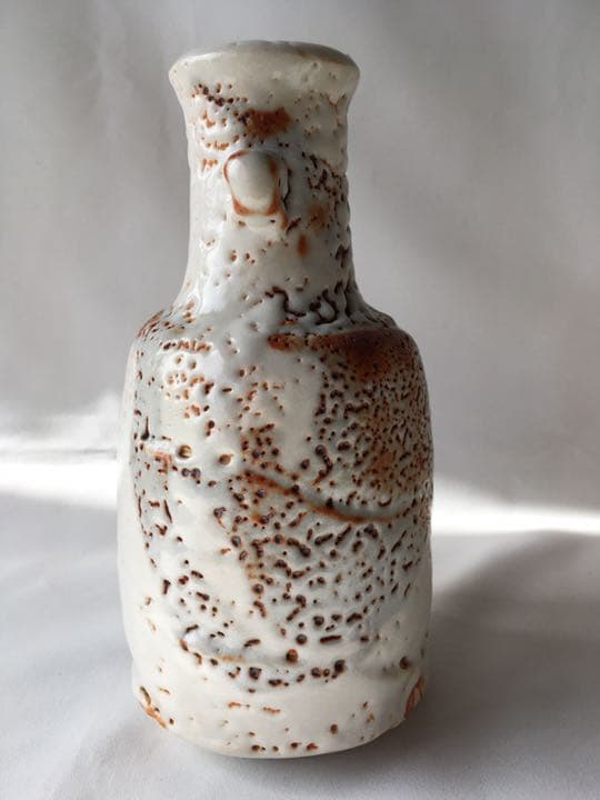 志野焼　美濃　仙山窯　安藤日出武　花瓶　花入　共箱　未使用品