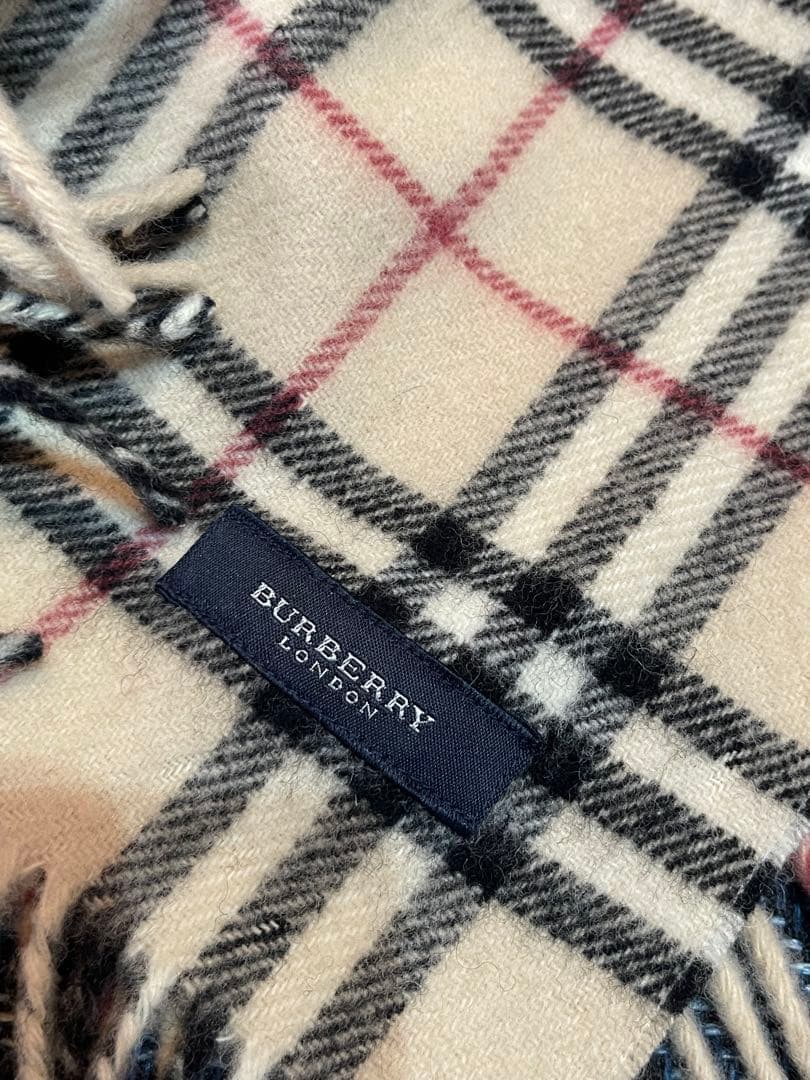 BURBERRY ロゴ刺繍 バーバリーチェック マフラー ショール - メルカリ